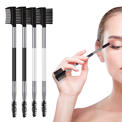 Cobee Augenbrauen Wimpernformer, Augenbrauenbürsten Kamm, Wimperntrenner Werkzeug Mit 3 Verschiedenen Spoolie Bürsten Für Frauen Mädchen Trennen Von Wimpern Beseitigen(schwarz + Weiß, 4 Stück) von Cobee
