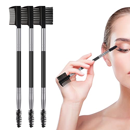 Cobee Augenbrauen Wimpernformer, Augenbrauenbürsten Kamm, Wimperntrenner Werkzeug mit 3 verschiedenen Spoolie Bürsten für Frauen Mädchen Wimpern trennen Mascara Klumpen beseitigen (Schwarz 3 Stück) von Cobee