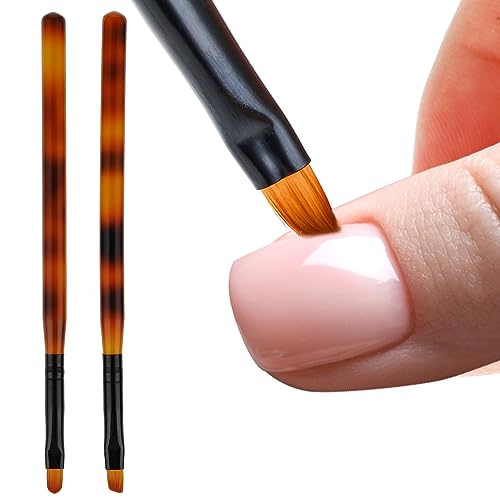 cobee Nagelkunst Reinigungspinsel, 2 Stück, Nagellack Entferner Bürste Nagellack Reinigungspinsel Malpinsel für Nägel Nagelbürsten Nagelstift Malwerkzeuge für Fehlerreinigung (rund, abgewinkelt) von cobee