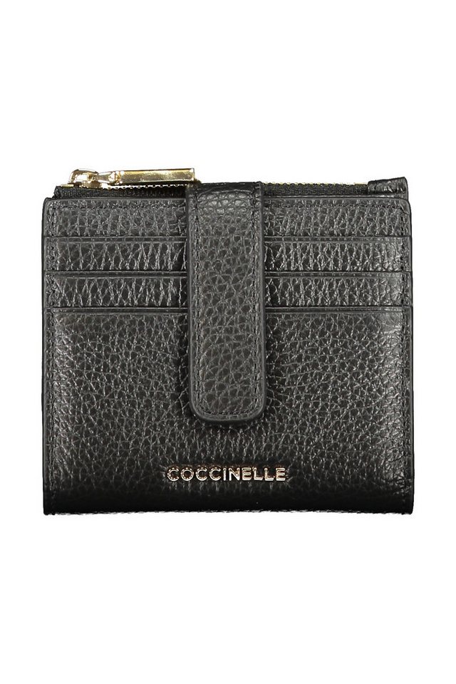COCCINELLE Geldbörse, Elegante Damen-Geldbörse Schwarz Metallic mit viel Stauraum von COCCINELLE