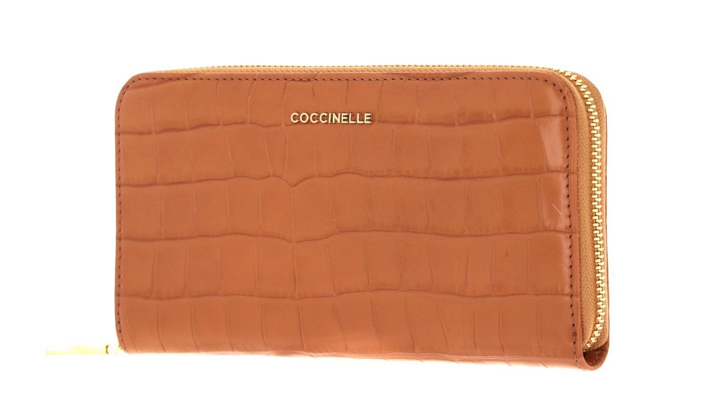 COCCINELLE Geldbörse Metallic Croco Shiny Soft, aus echtem Rindsleder von COCCINELLE