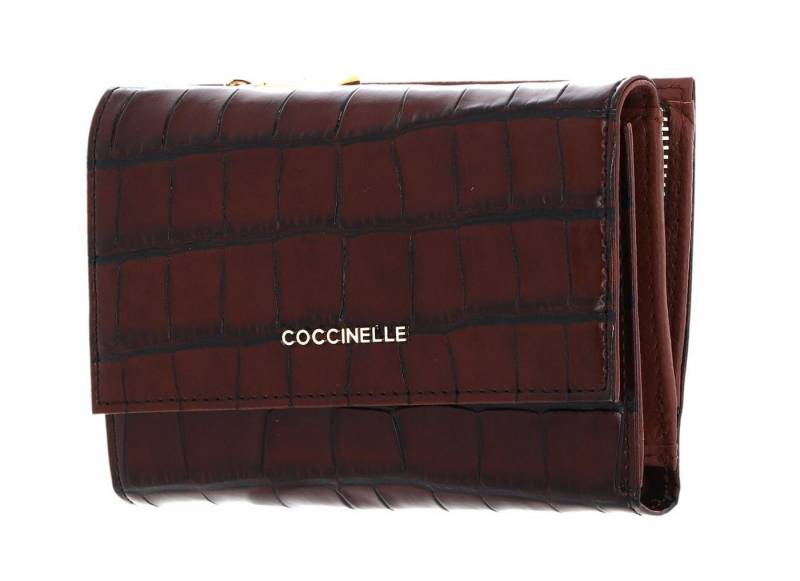 COCCINELLE Geldbörse Metallic Croco Shiny Soft, aus echtem Rindsleder von COCCINELLE