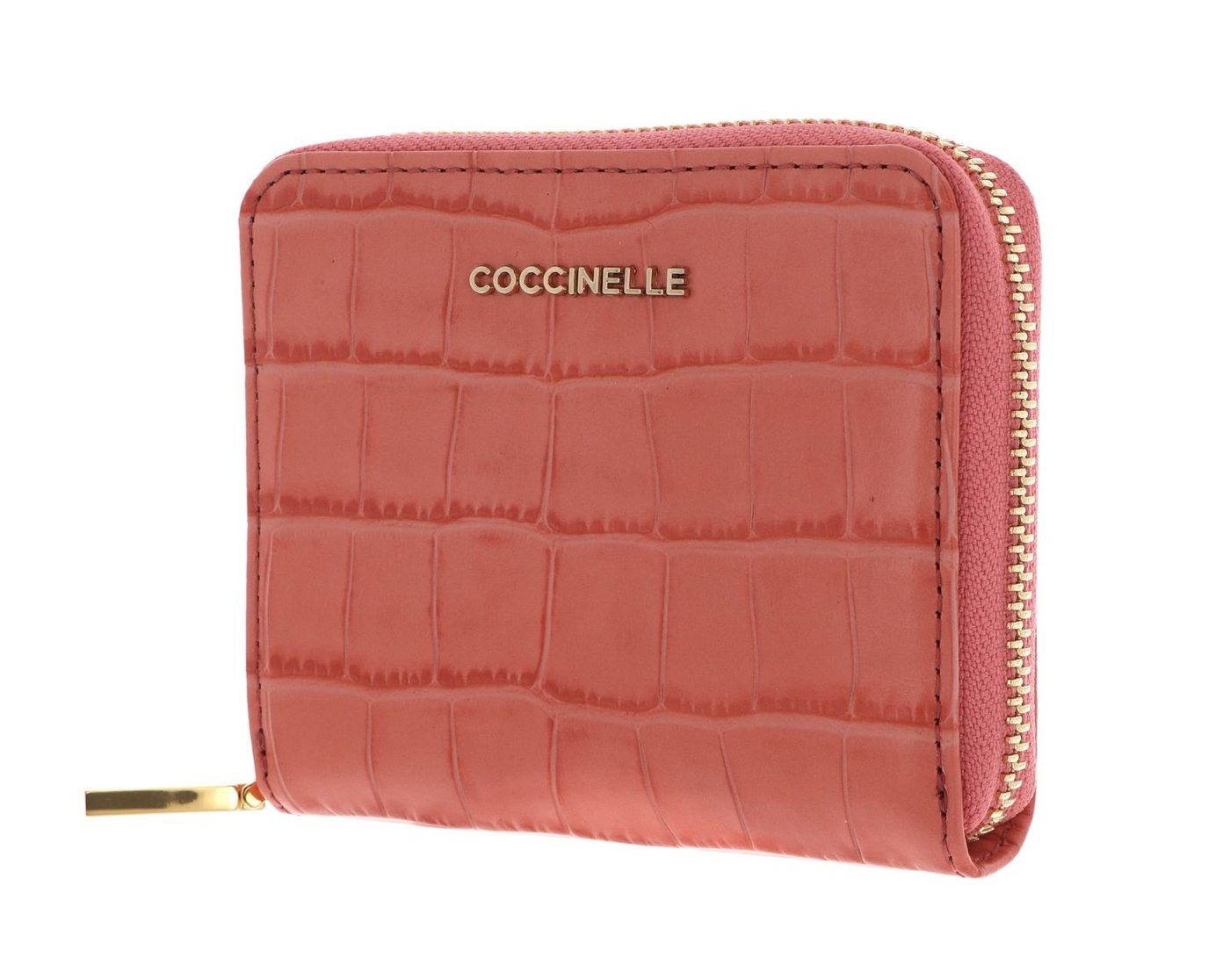 COCCINELLE Geldbörse Metallic Croco Shiny Soft, aus echtem Rindsleder von COCCINELLE