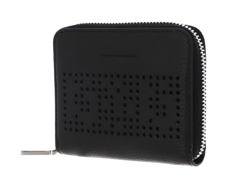 Coccinelle Metallic Perforee Leather Zip Around Wallet Noir von COCCINELLE