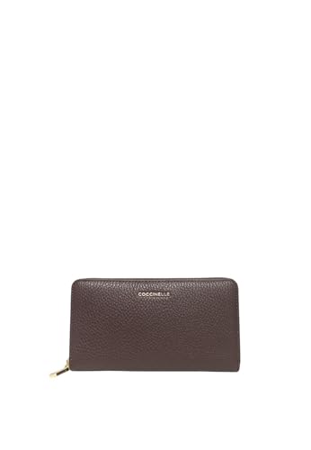 COCCINELLE Portafoglio Metallic Soft Large Zip Around Brunette von COCCINELLE