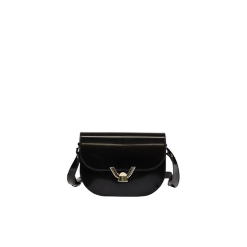 Coccinelle Dew Shiny Calf Leather Handbag Noir von COCCINELLE