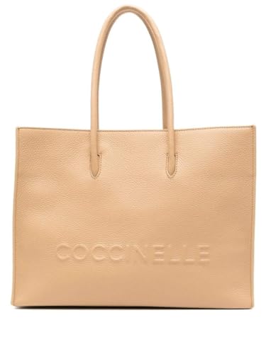 Coccinelle Myrtha Maxi Log Handbag Grained Leather Fresh Beige von COCCINELLE