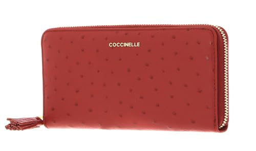 Coccinelle Tassel Ostrich Zip Around Wallet Acero/Acero von COCCINELLE