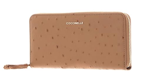 Coccinelle Tassel Ostrich Zip Around Wallet Nocciola von COCCINELLE
