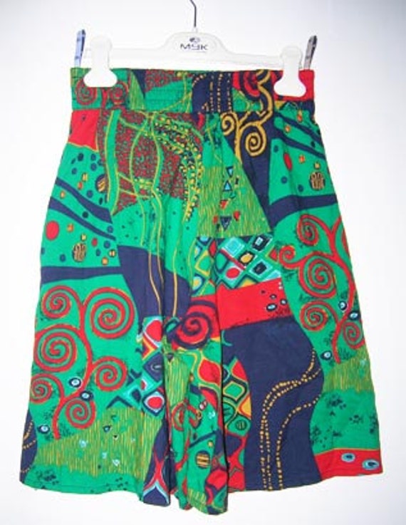 90Er Jahre Vintage Abstraktes Muster Rock Hose Hoher Taille Größe S-M von COCKROACHvtg