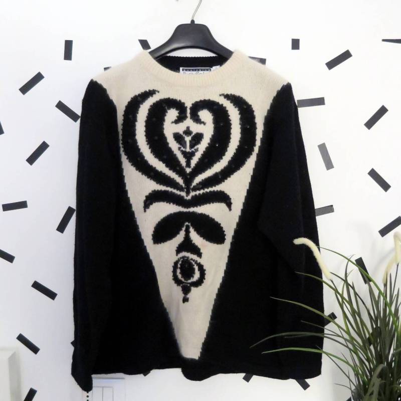 Vintage 80Er Jahre Abstrakte Muster Pullover Mit Edelsteine Größe L von COCKROACHvtg