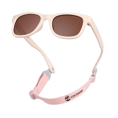 COCOSAND Baby-Sonnenbrille mit Polarisation und Band, UV-Schutz, für Mädchen, Jungen, Säuglinge, Kleinkinder, Neugeborene 0-24 Monate von COCOSAND