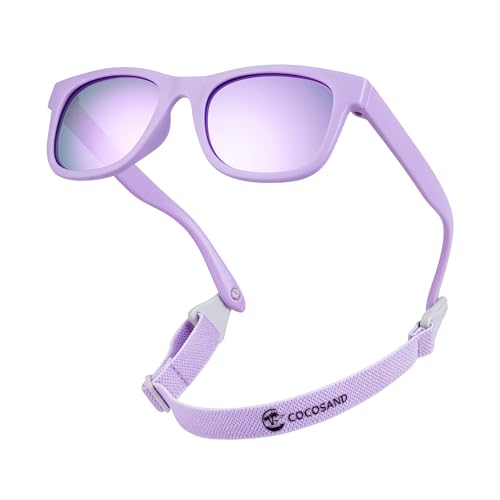 COCOSAND Baby-Sonnenbrille mit Polarisation und Band, UV-Schutz, für Mädchen, Jungen, Säuglinge, Kleinkinder, Neugeborene 0-24 Monate von COCOSAND