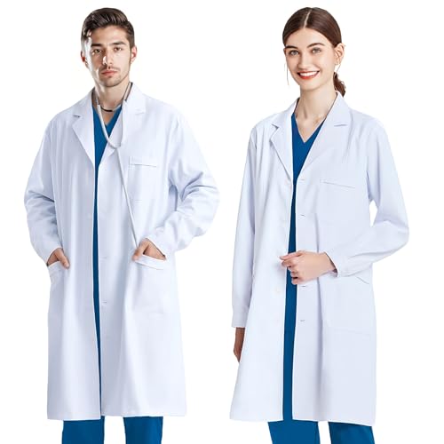 COCREAZY Laborkittel Baumwolle Arztkittel Damen Arzt Kostüm Herren Chemie Kittel, Arzt Kittel Weiß Chemie Labormantel Langarm Arztmantel Medizin Arbeitsmantel Karneval Faschingskostüme mit Knöpfen, XL COCREAZY Laborkittel Baumwolle Arztkittel Damen Arzt Kostüm Herren Chemie Kittel, Arzt Kittel Weiß Chemie Labormantel Langarm Arztmantel Medizin Arbeitsmantel Karneval Faschingskostüme mit Knöpfen, XL von COCREAZY