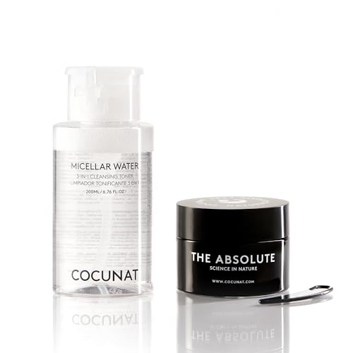 COCUNAT - Micellar Cleansing Water + Absolute - Packung mit kraftvollem Mizellarem Reinigungswasser und Regenerierender Anti-Ageing-Creme - Reinigt entgiftet - Spendet der Haut Feuchtigkeit - Alle Hau von COCUNAT