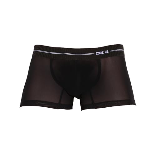 CODE 22 - Männer Boxer Slip Unterwäsche - Sheer Mesh Trunk Black - 1x Größe L von CODE 22