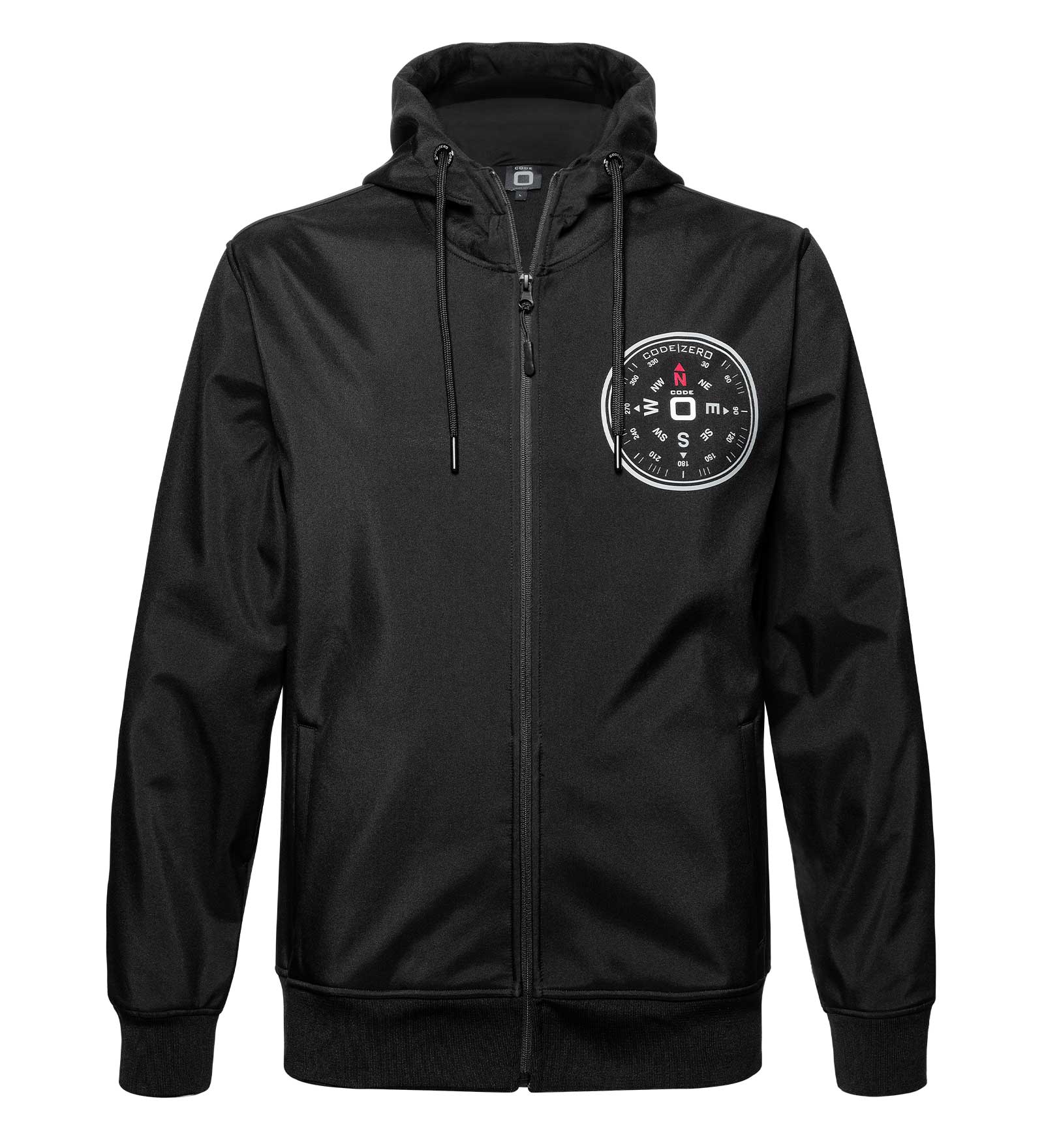 Softshell-Zip-Hoodie Herren Compass schwarz 3XL CODE-ZERO von CODE-ZERO