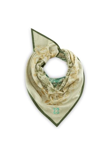 CODELLO Damen Hochwertiges Feinstrick-Dreieckstuch mit handgedrucktem Blumen-Motiv von CODELLO