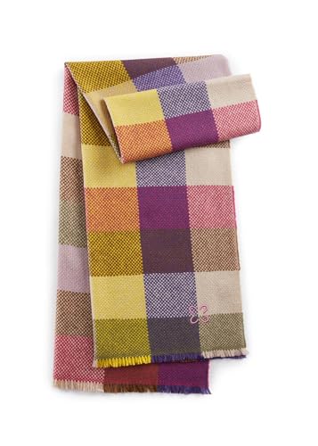CODELLO Damen Kuschelweicher Schal aus hochwertiger Wolle mit Karomuster von CODELLO
