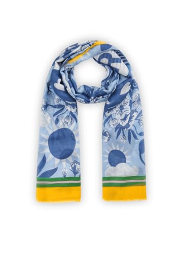 CODELLO Damen Leichter Schal aus reiner Baumwolle mit gewebten Streifen von CODELLO