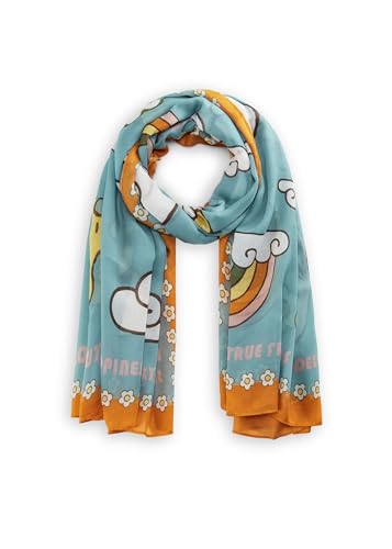 CODELLO Damen Peanuts™ Schal aus recyceltem Polyester mit Snoopy & Woodstock Print von CODELLO