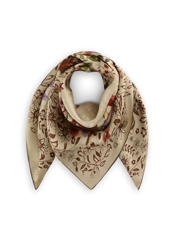 CODELLO Damen Premium Carré aus reiner Seide mit floralem Muster von CODELLO