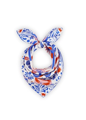 CODELLO Damen Premium Nickituch aus reiner Seide mit Meeres-Motiven von CODELLO