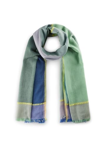 CODELLO Damen Schal aus feinem Baumwoll-Jacquard mit gewebter Bordüre von CODELLO