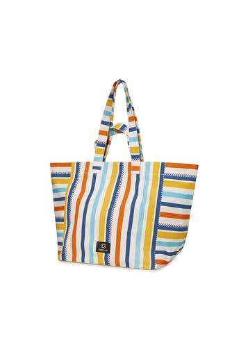 CODELLO Damen Strandtasche aus robustem Canvas mit Streifen von CODELLO