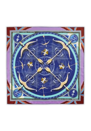 CODELLO Exklusives Sternzeichen-Tuch aus reiner Seide (Schütze, blau) von CODELLO