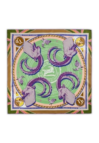 CODELLO Exklusives Sternzeichen-Tuch aus reiner Seide (Steinbock, blau) von CODELLO