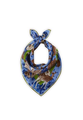 CODELLO Nickituch aus Seide im traditionellen Mustermix Farbe blau von CODELLO