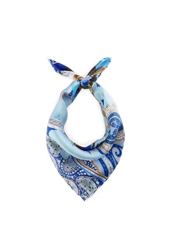 CODELLO Nickituch aus Seide mit Patternmix Farbe blau von CODELLO