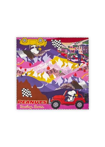 CODELLO Peanuts Seiden-Nickituch, Racing-Team-Motiv, Pink, Buntes Design mit Rennwagen von CODELLO