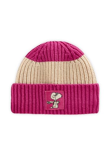 CODELLO Peanuts Strickmütze aus weicher Wollmischung mit Snoopy-Patch (DE/NL/SE/PL, Alphanumerisch, Einheitsgröße, pink) von CODELLO