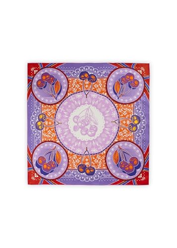 CODELLO Seidentuch Printes Square Silk Pattern Mix Motiv Kirschen von CODELLO