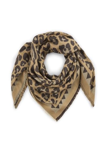 CODELLO beidseitig tragbares Jaquard Tuch mit Leo-Muster Farbe beige von CODELLO