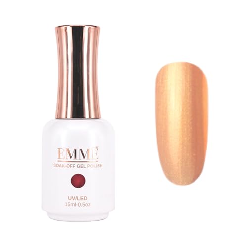 CÔEM - Premium Gel UV Nagellack langanhaltend für UV-Lampe - Gellack Shellac 400 Farben (Glitzer, Metallic) Nail Polish schnelltrocknend & stark deckend - Gelnagellack 15ml GP251 orange/glitzer von CÔEM