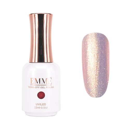 CÔEM - Premium Gel UV Nagellack langanhaltend für UV-Lampe - Gellack Shellac 400 Farben (Glitzer, Metallic) Nail Polish schnelltrocknend & stark deckend - Gelnagellack 15ml GP252 altrosa/glitzer von CÔEM