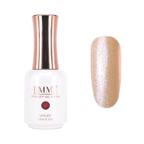 CÔEM - Premium Gel UV Nagellack langanhaltend für UV-Lampe - Gellack Shellac 400 Farben (Glitzer, Metallic) Nail Polish schnelltrocknend & stark deckend - Gelnagellack 15ml GP253 altrosa/glitzer von CÔEM