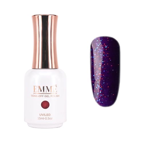 CÔEM - Premium Gel UV Nagellack langanhaltend für UV-Lampe - Gellack Shellac 400 Farben (Glitzer, Metallic, Schimmernd) Nail Polish schnelltrocknend - Gelnagellack 15ml GP334 dunkelblau/glitzer von CÔEM