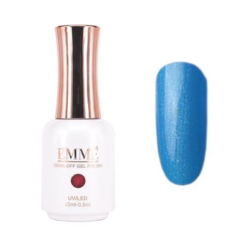 CÔEM - Premium Gel UV Nagellack langanhaltend für UV-Lampe - Gellack Shellac 400 Farben (Glitzer, Metallic, Schimmernd) Nail Polish schnelltrocknend - Gelnagellack 15ml GP336 blau/glitzer von CÔEM