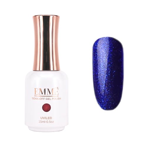 CÔEM - Premium Gel UV Nagellack langanhaltend für UV-Lampe - Gellack Shellac 400 Farben (Glitzer, Metallic, Schimmernd) Nail Polish schnelltrocknend - Gelnagellack 15ml GP341 blau/glitzer von CÔEM