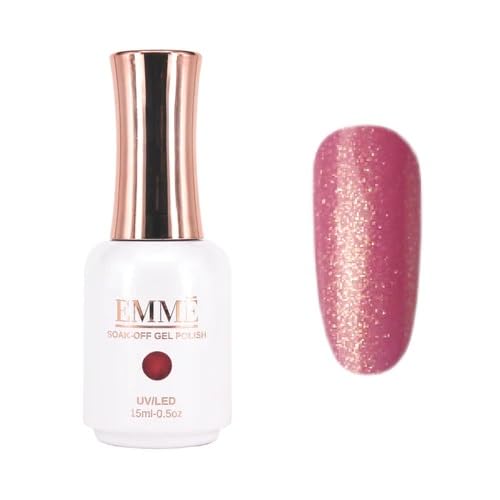 CÔEM - Premium Gel UV Nagellack langanhaltend für UV-Lampe - Gellack Shellac 400 Farben (Glitzer, Metallic, Schimmernd) Nail Polish schnelltrocknend - Gelnagellack 15ml GP363 rosa/glitzer von CÔEM