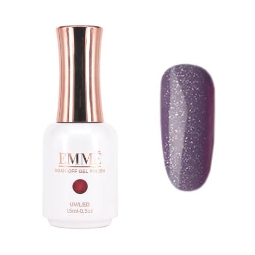 CÔEM - Premium Gel UV Nagellack langanhaltend für UV-Lampe - Gellack Shellac 400 Farben (Glitzer, Metallic, Schimmernd) Nail Polish schnelltrocknend - Gelnagellack 15ml GP368 lila/glitzer von CÔEM