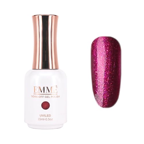 CÔEM - Premium Gel UV Nagellack langanhaltend für UV-Lampe - Gellack Shellac 400 Farben (Glitzer, Metallic, Schimmernd) Nail Polish schnelltrocknend & deckend - Gelnagellack 15ml GP306 lila/glitzer von CÔEM