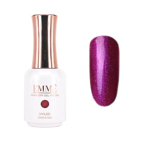 CÔEM - Premium Gel UV Nagellack langanhaltend für UV-Lampe - Gellack Shellac 400 Farben (Glitzer, Metallic, Schimmernd) Nail Polish schnelltrocknend & deckend - Gelnagellack 15ml GP307 lila/glitzer von CÔEM