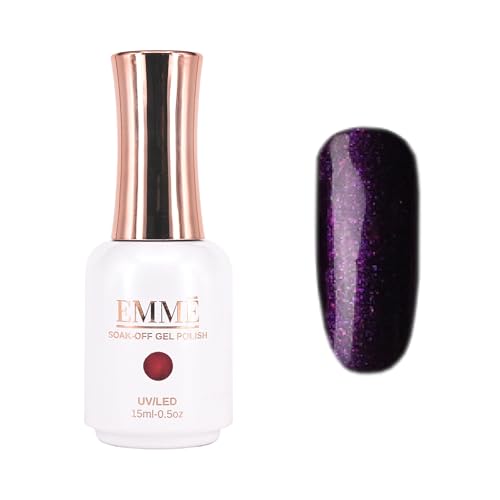 CÔEM - Premium Gel UV Nagellack langanhaltend für UV-Lampe - Gellack Shellac 400 Farben (Glitzer, Metallic, Schimmernd) Nail Polish schnelltrocknend & deckend - Gelnagellack 15ml GP310 lila/glitzer von CÔEM