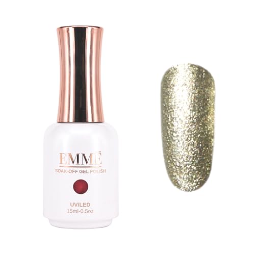 CÔEM - Premium Gel UV Nagellack langanhaltend für UV-Lampe - Gellack Shellac 400 Farben (Glitzer & Metallic) Nail Polish schnelltrocknend & deckend - Gelnagellack 15ml GP239 grau/silber glitzer von CÔEM