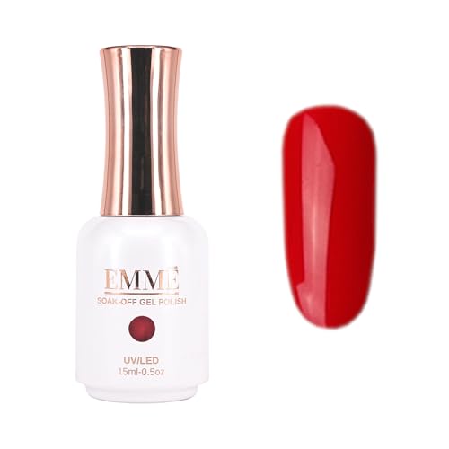 CÔEM - Premium Gel UV Nagellack langanhaltend für UV-Lampe - Gellack Shellac 400 Farben - Professioneller & Glänzender Look - Nail Polish schnelltrocknend & stark deckend - Gelnagellack 15ml GP008 rot von CÔEM